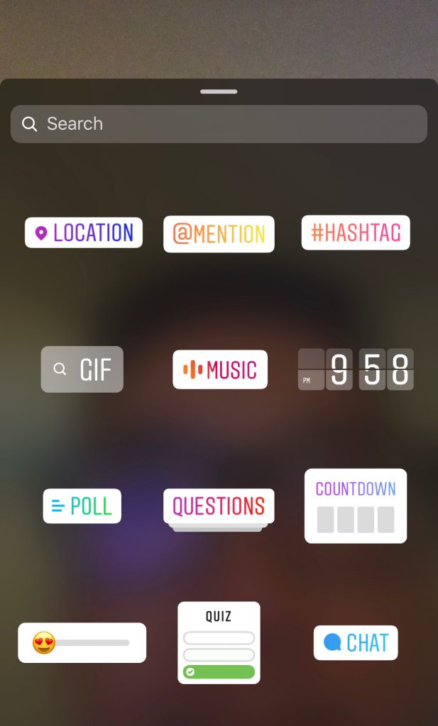 Image of Instagram Sticker and Tag Options