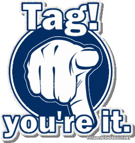 "Tag You're it" with indexing finger pointing at reader